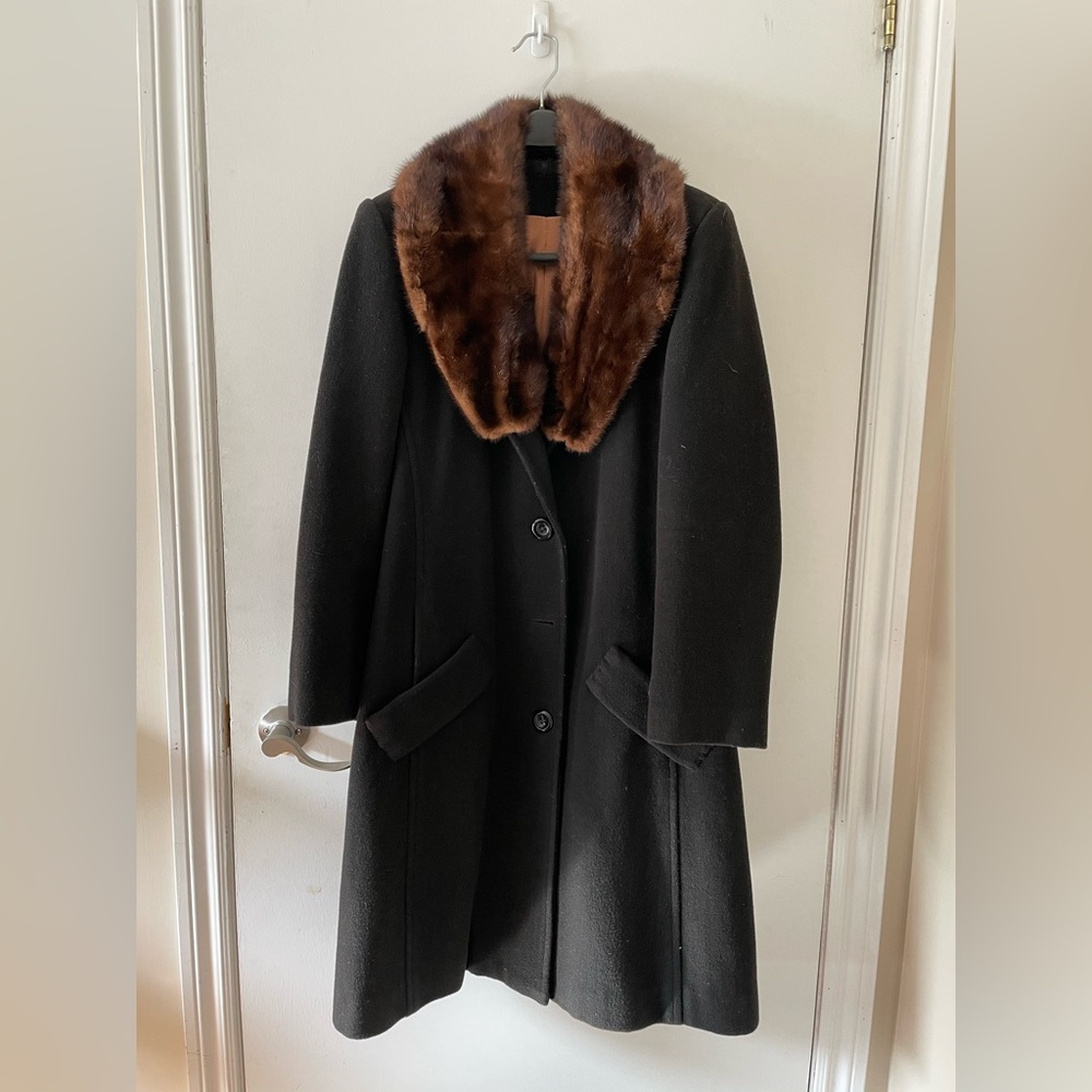 Couture wool/mink peacoat